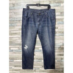 Men’s PD&C Denim Jeans Dark Wash Straight Leg Size 38X32